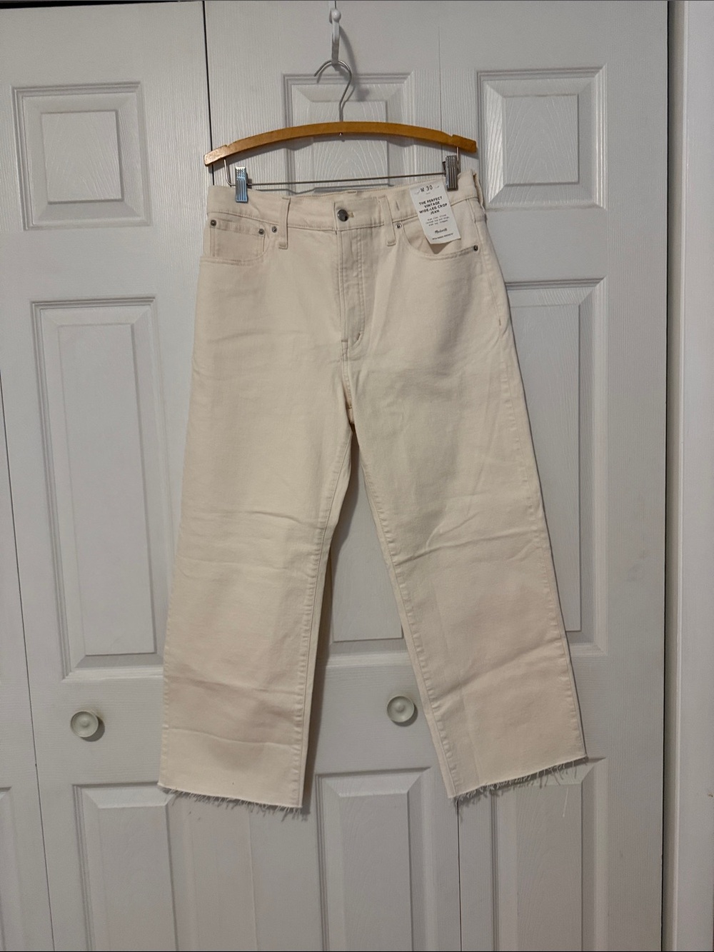 Madewell Cream Wide-Leg Jeans
